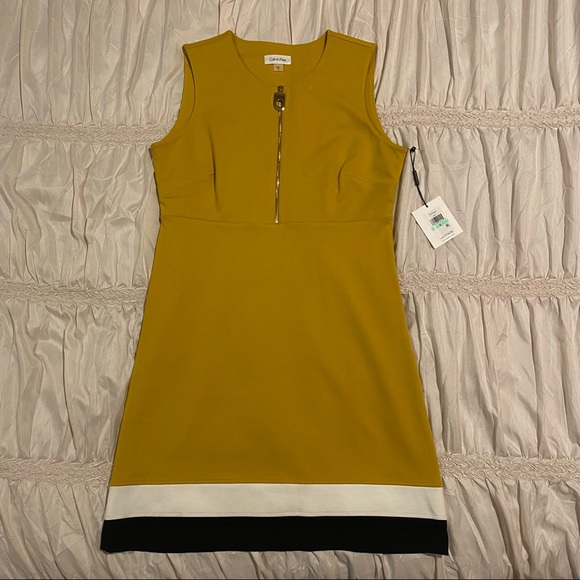 Calvin Klein Dresses & Skirts - Calvin Klein Mustard Yellow Sleeveless Dress sz 8.